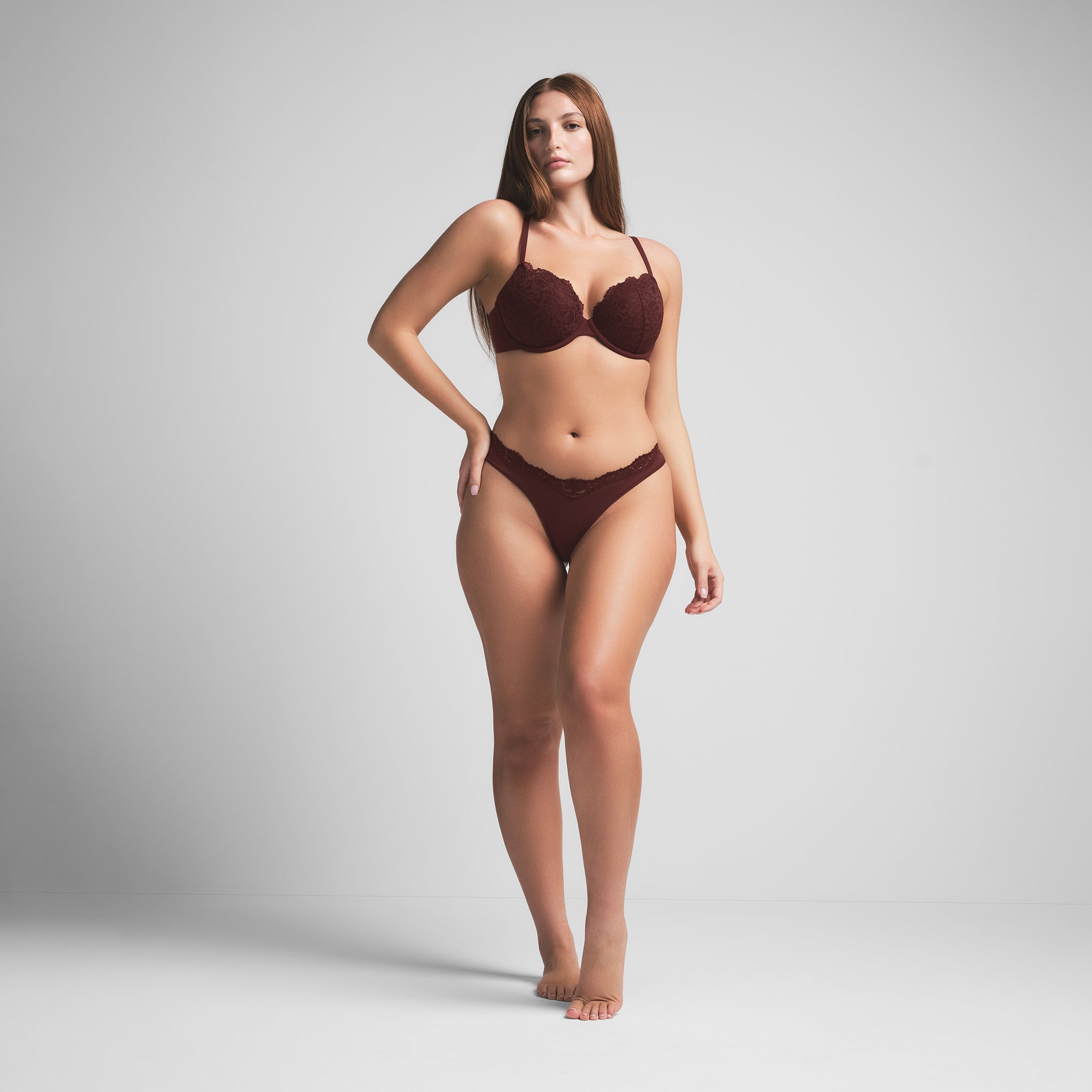 SKIMS FITS EVERYBODY LACE PUSH-UP BRA | OXBLOOD - SÜTYEN