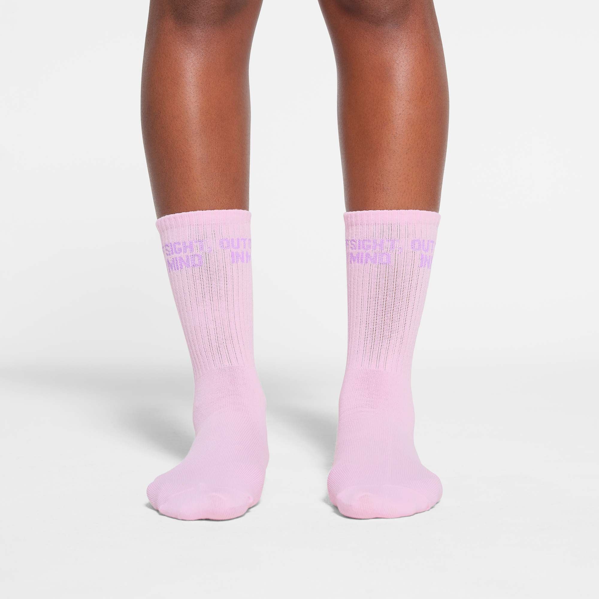 SKIMS RIBBED CREW SOCK 5-PACK | DAFFODIL BABY PINK MULTI - ÇORAP