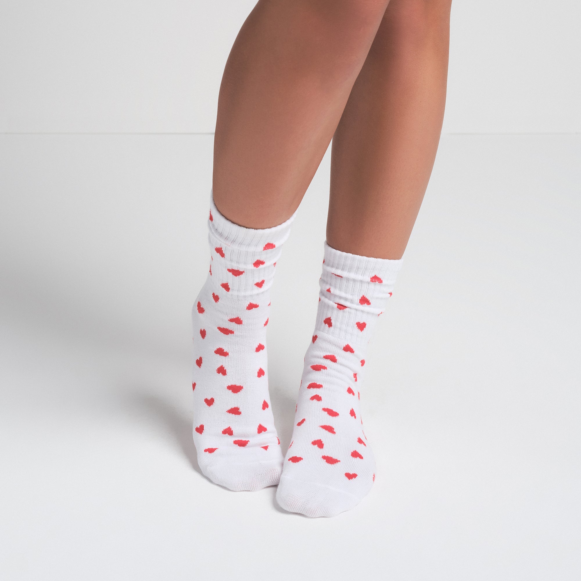 SKIMS RIBBED CREW SOCK 3-PACK | RUBY HEART MULTI - ÇORAP