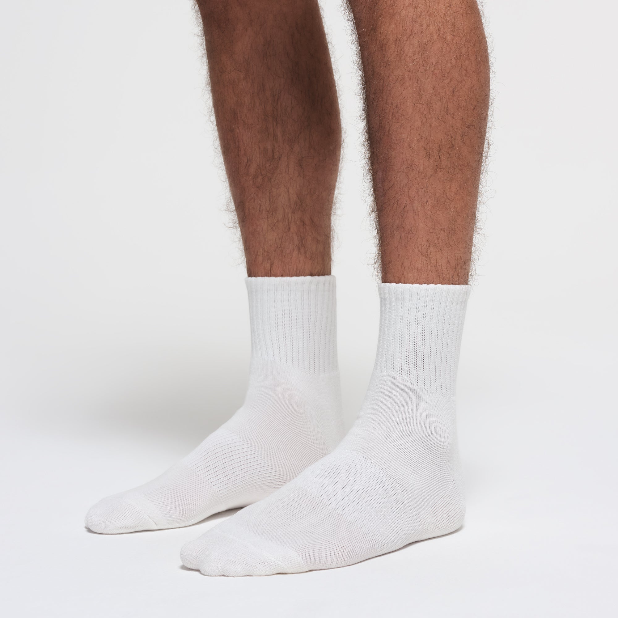 SKIMS MENS QUARTER CREW SOCK 3-PACK | CHALK - ÇORAP