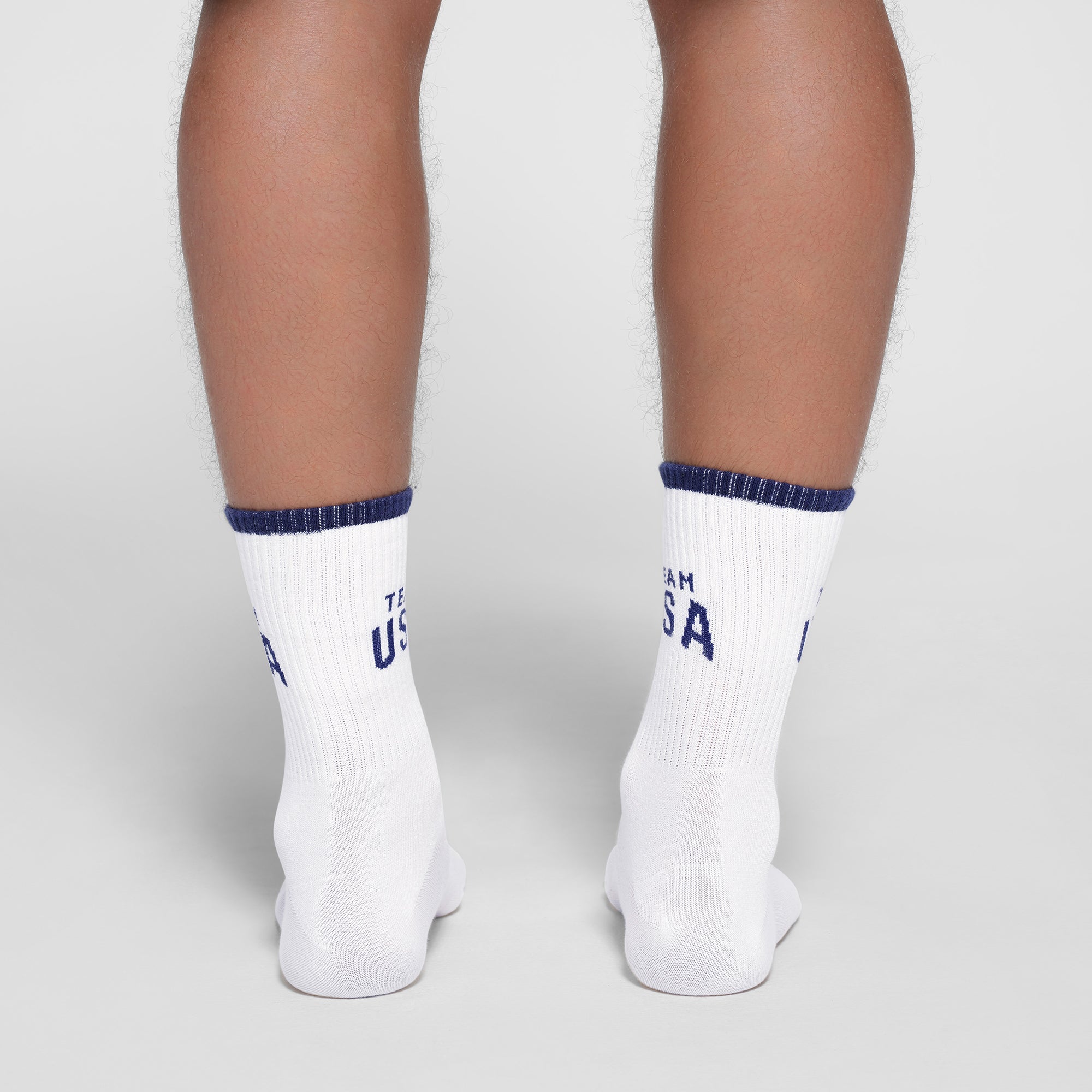 SKIMS FOR TEAM USA MENS OLYMPIC RIBBED CREW SOCK | WHITE - ÇORAP