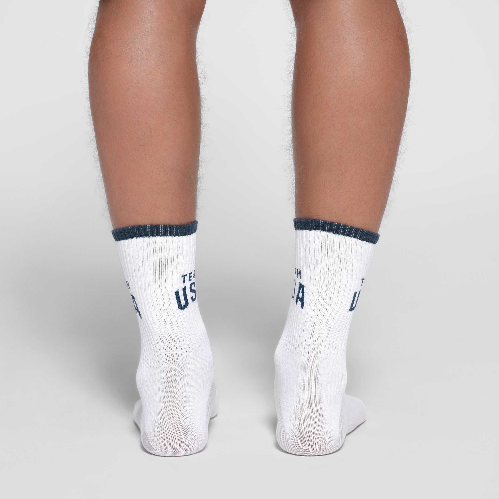 SKIMS FOR TEAM USA MENS PARALYMPIC RIBBED CREW SOCK | WHITE - ÇORAP