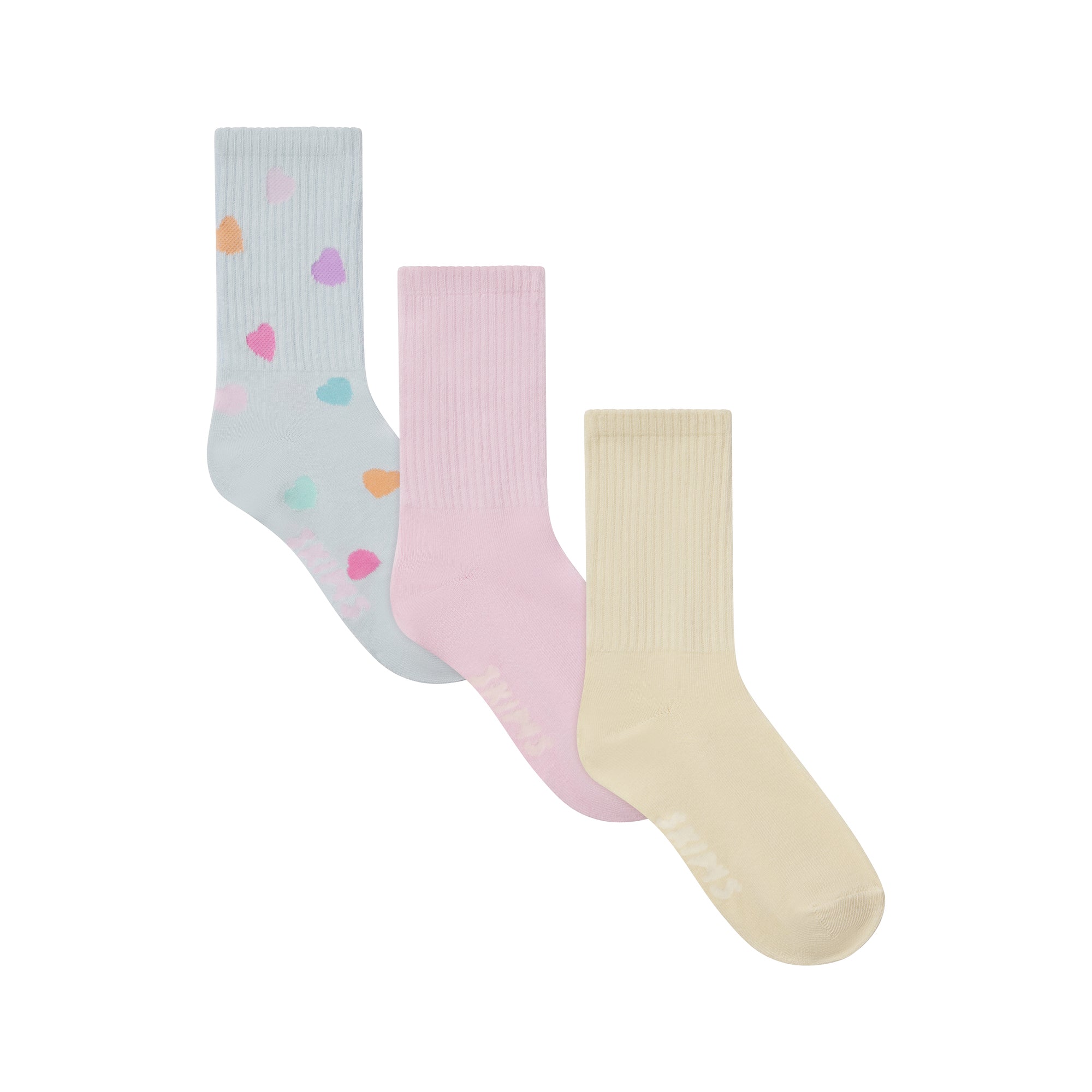 SKIMS RIBBED CREW SOCK 3-PACK | BUTTER MULTI - ÇORAP
