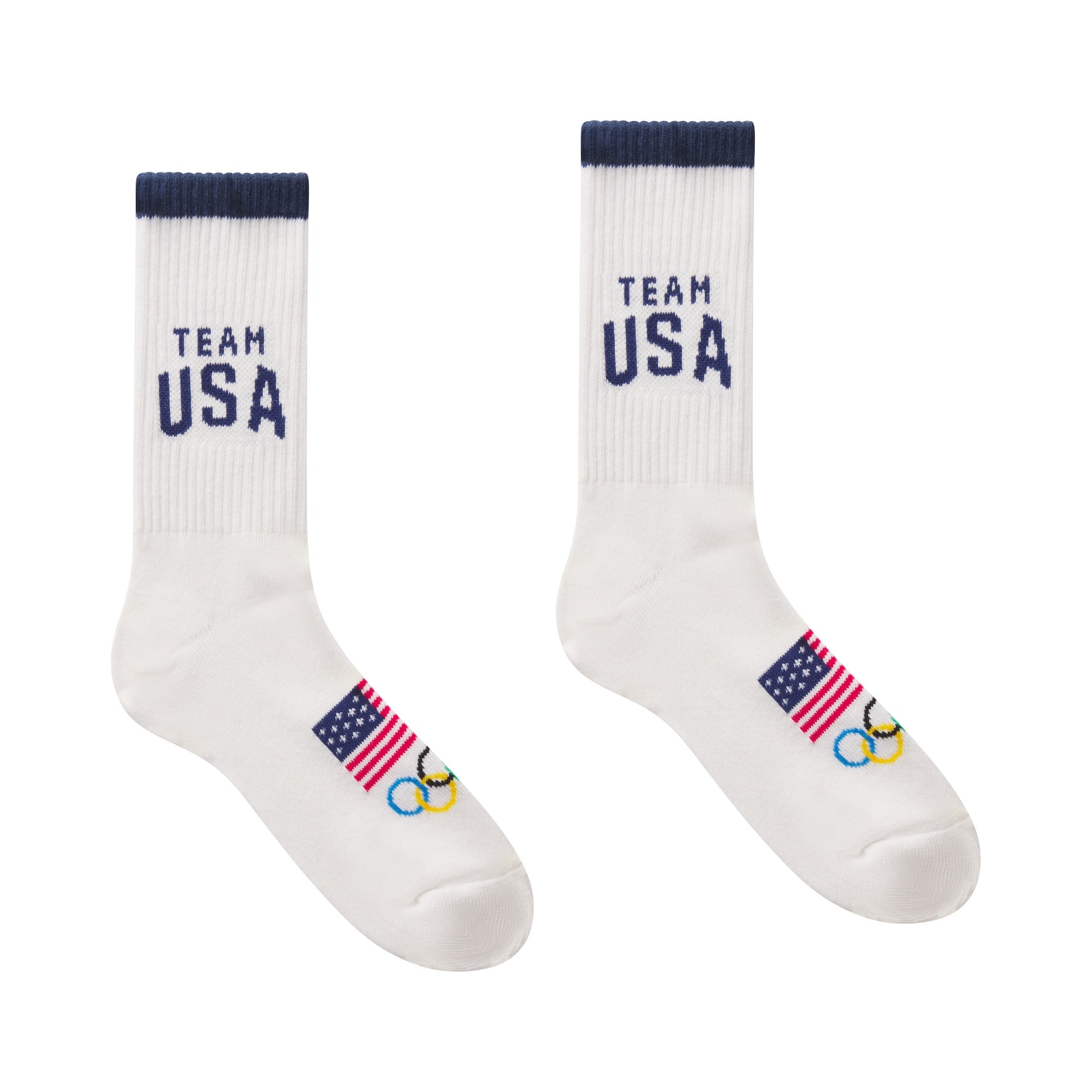 SKIMS FOR TEAM USA MENS OLYMPIC RIBBED CREW SOCK | WHITE - ÇORAP