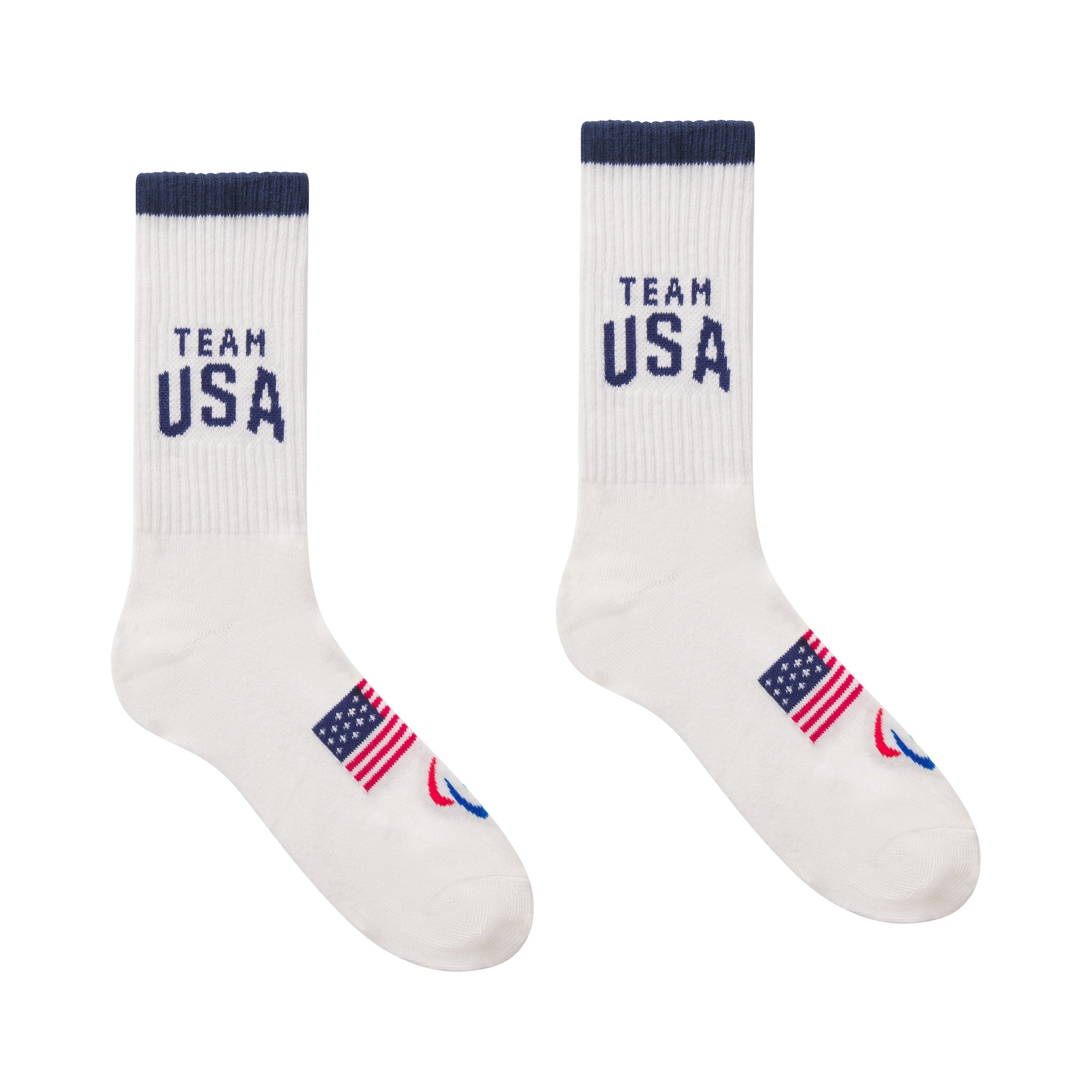 SKIMS FOR TEAM USA MENS PARALYMPIC RIBBED CREW SOCK | WHITE - ÇORAP