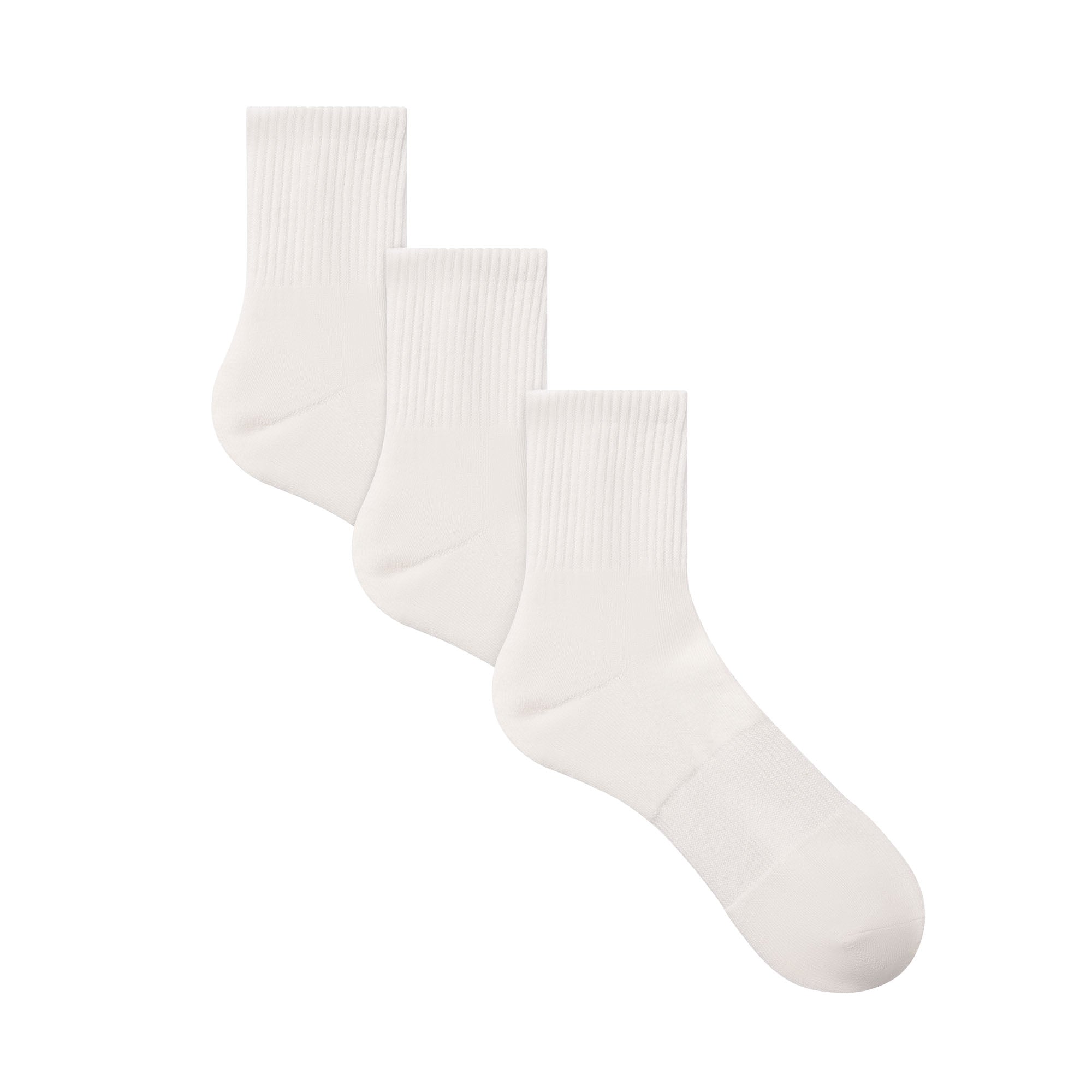 SKIMS MENS QUARTER CREW SOCK 3-PACK | CHALK - ÇORAP