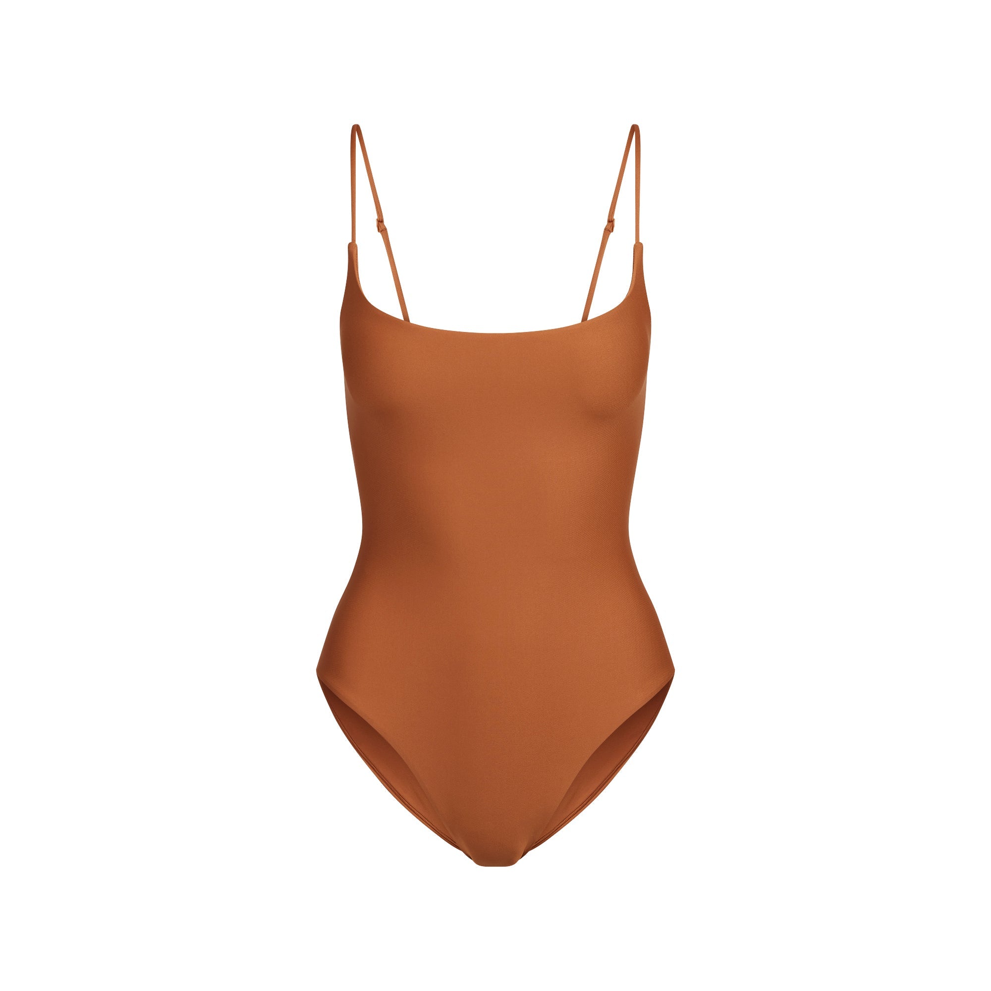SKIMS ICONIC SWIM SQUARE NECK ONE PIECE | BRONZE - MAYO
